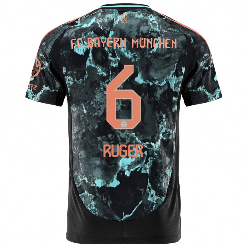 Hombre Fútbol Camiseta Kurt Ruger #6 Negro 2ª Equipación 2024/25 Argentina