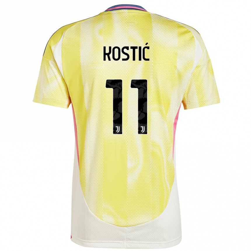 Hombre Fútbol Camiseta Filip Kostic #11 Amarillo Solar 2ª Equipación 2024/25 Argentina