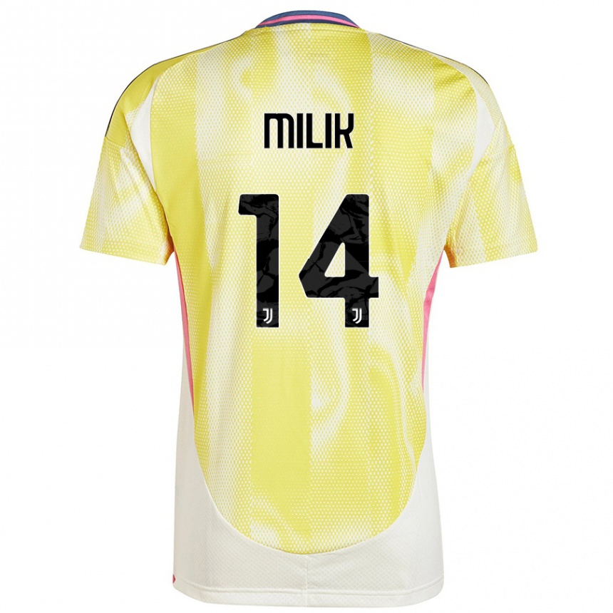 Hombre Fútbol Camiseta Arkadiusz Milik #14 Amarillo Solar 2ª Equipación 2024/25 Argentina