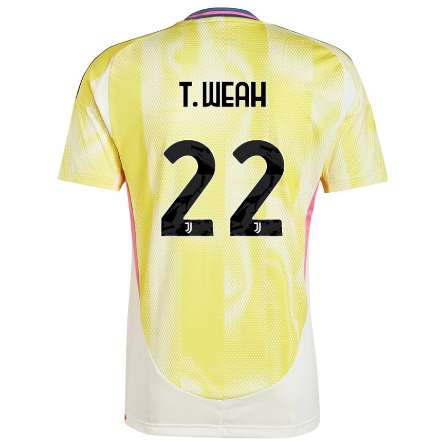 Hombre Fútbol Camiseta Timothy Weah #22 Amarillo Solar 2ª Equipación 2024/25 Argentina