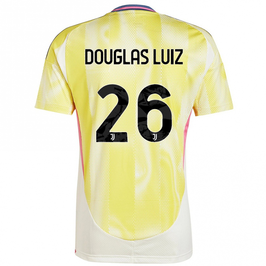 Hombre Fútbol Camiseta Douglas Luiz #26 Amarillo Solar 2ª Equipación 2024/25 Argentina