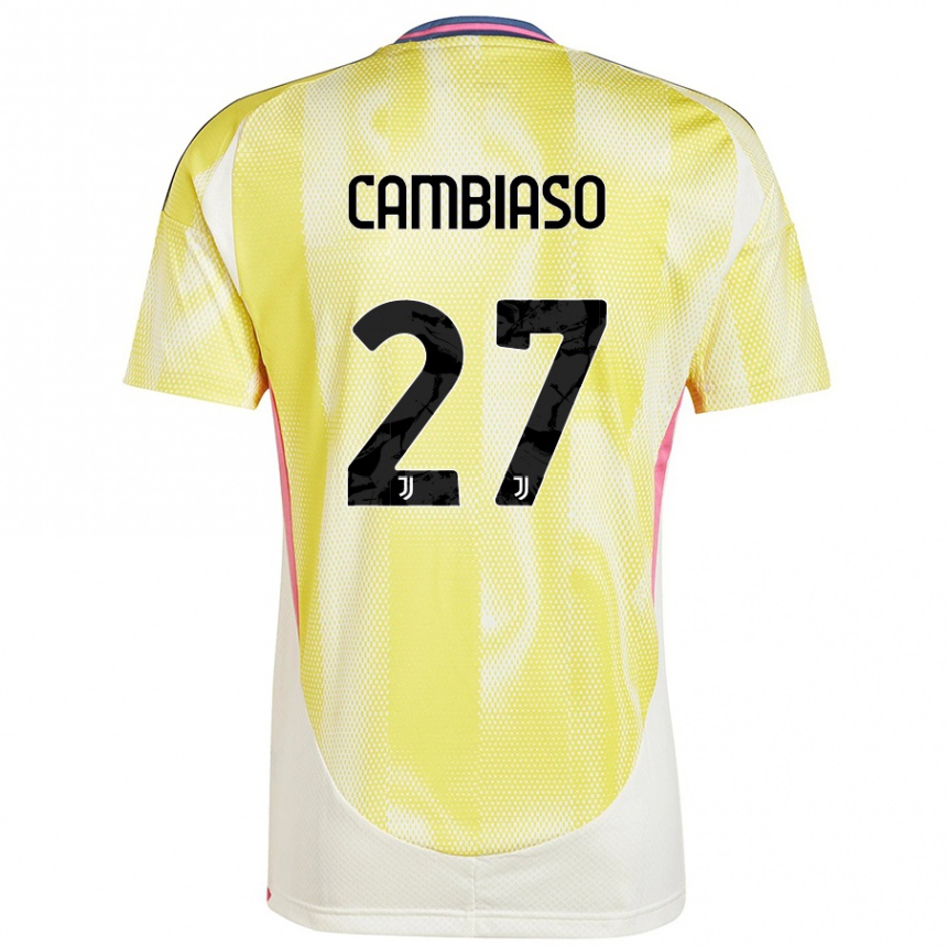 Hombre Fútbol Camiseta Andrea Cambiaso #27 Amarillo Solar 2ª Equipación 2024/25 Argentina