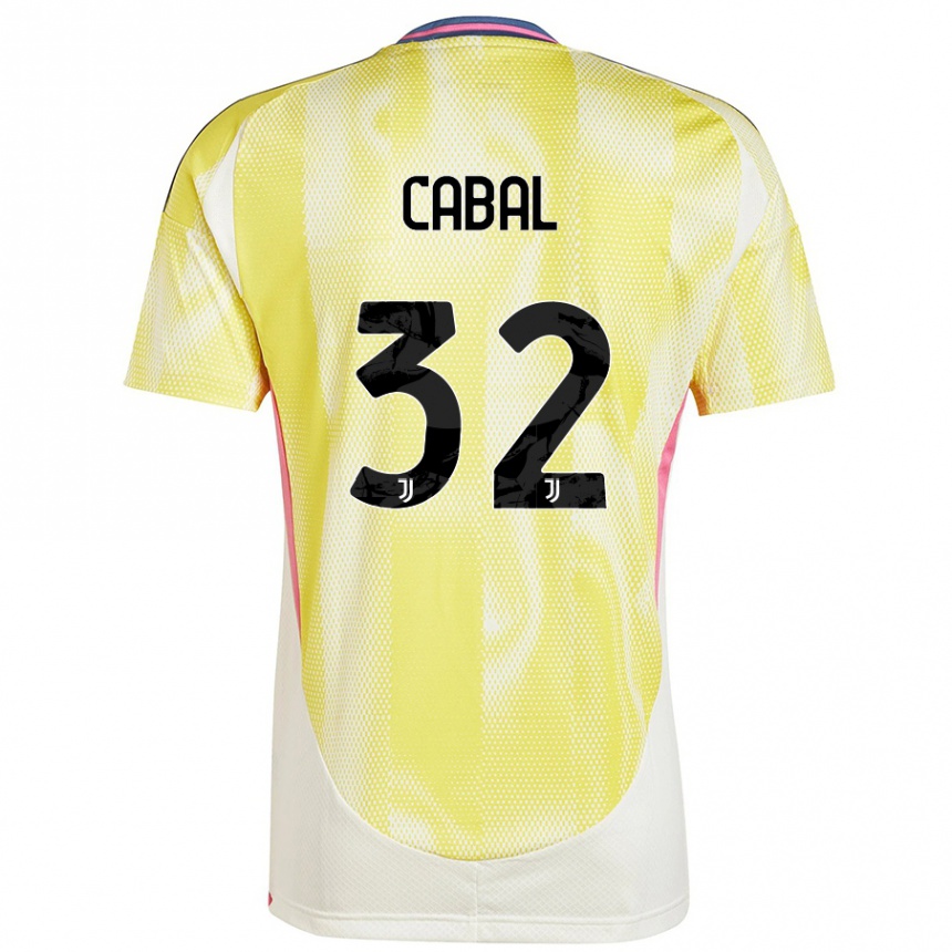 Hombre Fútbol Camiseta Juan Cabal #32 Amarillo Solar 2ª Equipación 2024/25 Argentina