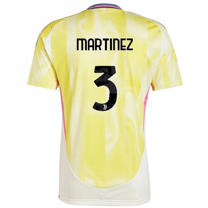 Hombre Fútbol Camiseta Bruno Martinez #3 Amarillo Solar 2ª Equipación 2024/25 Argentina