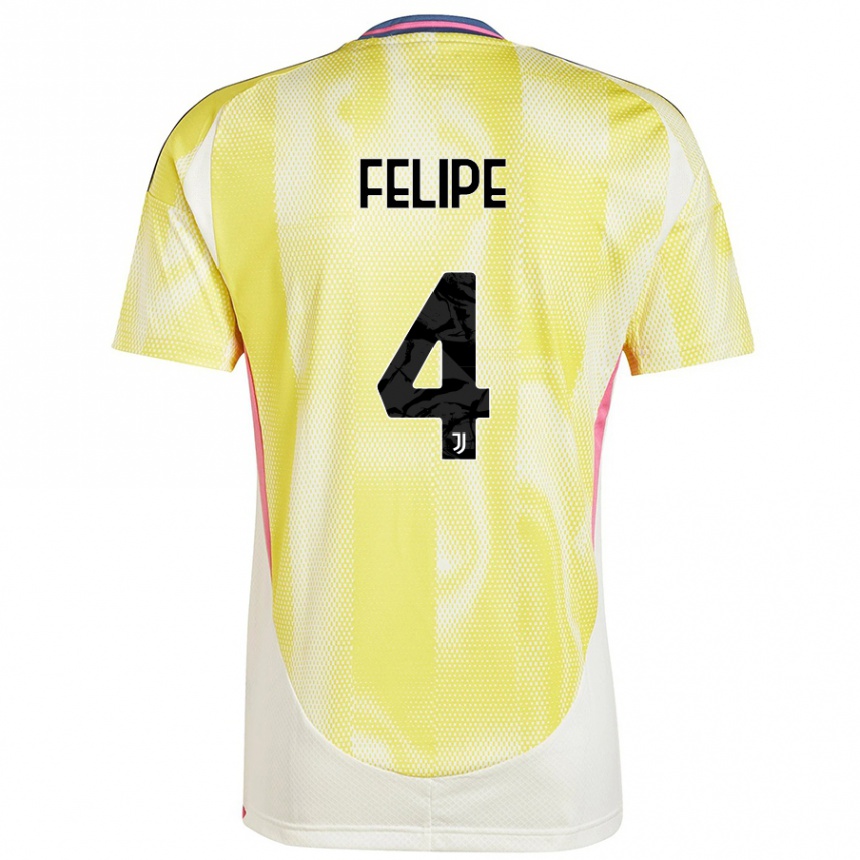 Hombre Fútbol Camiseta Pedro Felipe #4 Amarillo Solar 2ª Equipación 2024/25 Argentina