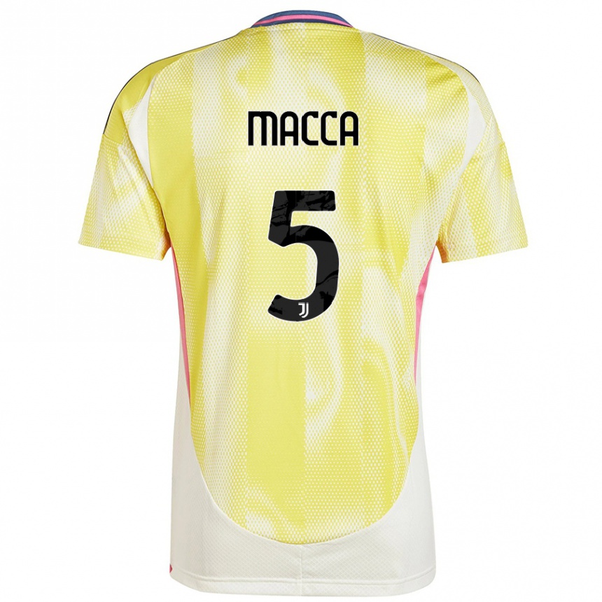 Hombre Fútbol Camiseta Federico Macca #5 Amarillo Solar 2ª Equipación 2024/25 Argentina