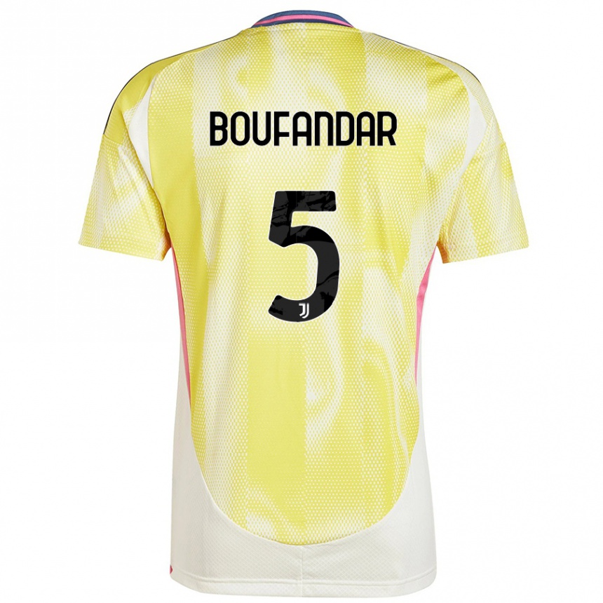 Hombre Fútbol Camiseta Adam Boufandar #5 Amarillo Solar 2ª Equipación 2024/25 Argentina