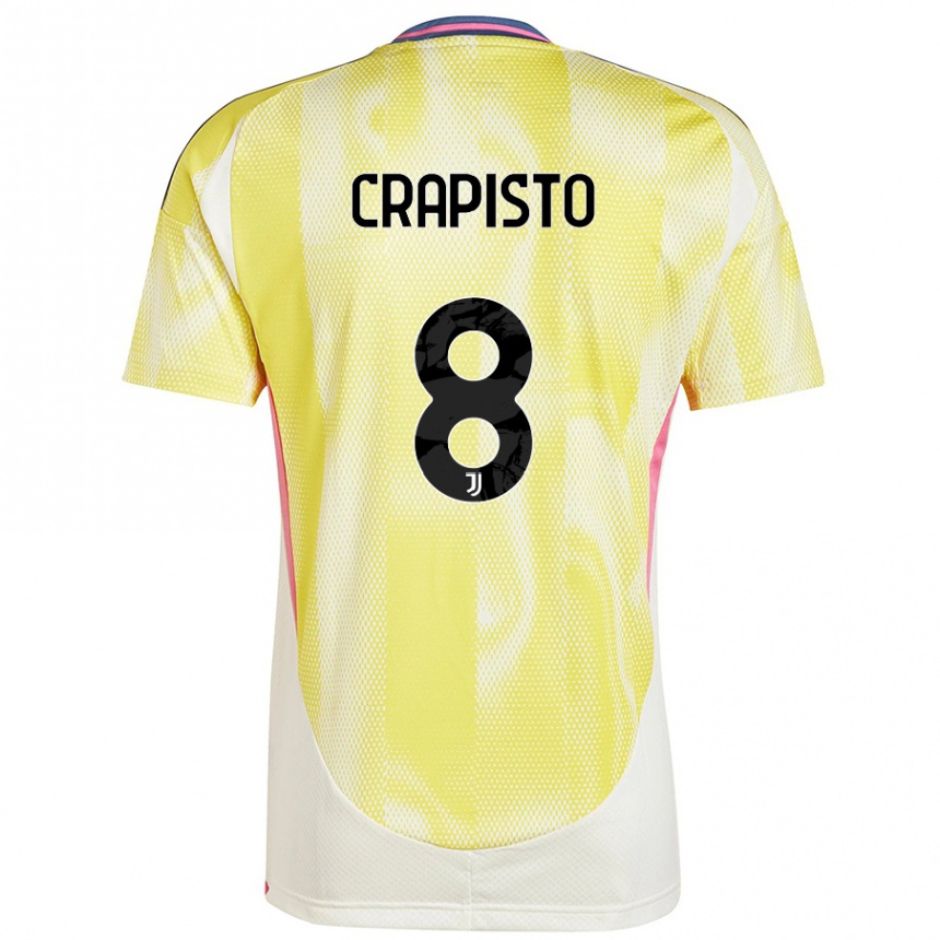 Hombre Fútbol Camiseta Francesco Crapisto #8 Amarillo Solar 2ª Equipación 2024/25 Argentina