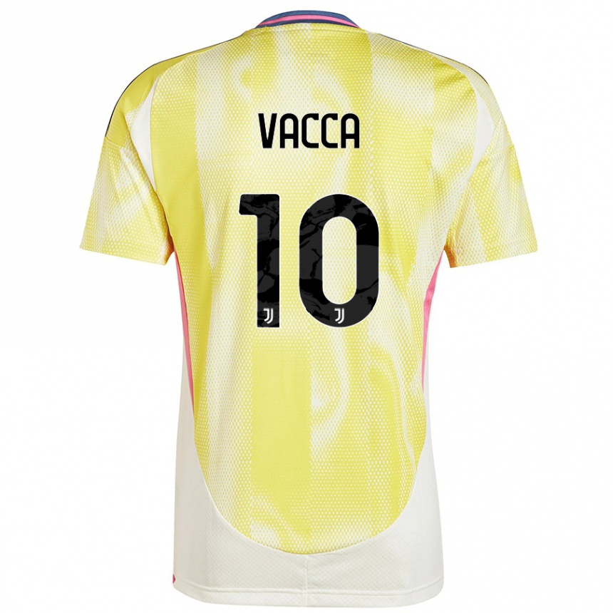 Hombre Fútbol Camiseta Alessio Vacca #10 Amarillo Solar 2ª Equipación 2024/25 Argentina