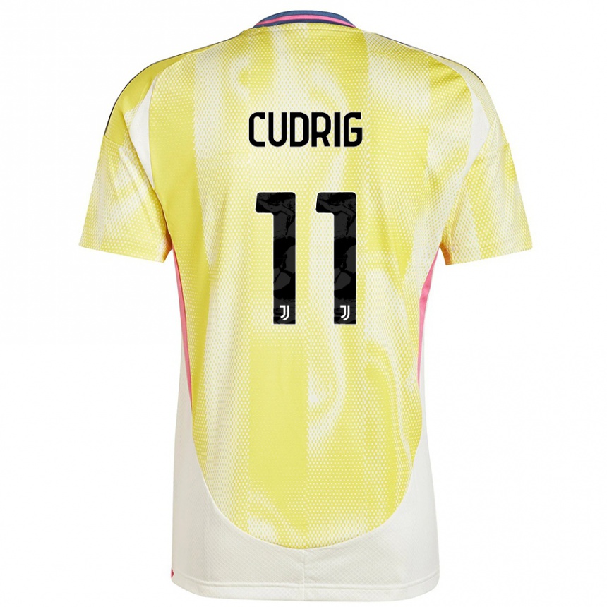 Hombre Fútbol Camiseta Nicolò Cudrig #11 Amarillo Solar 2ª Equipación 2024/25 Argentina