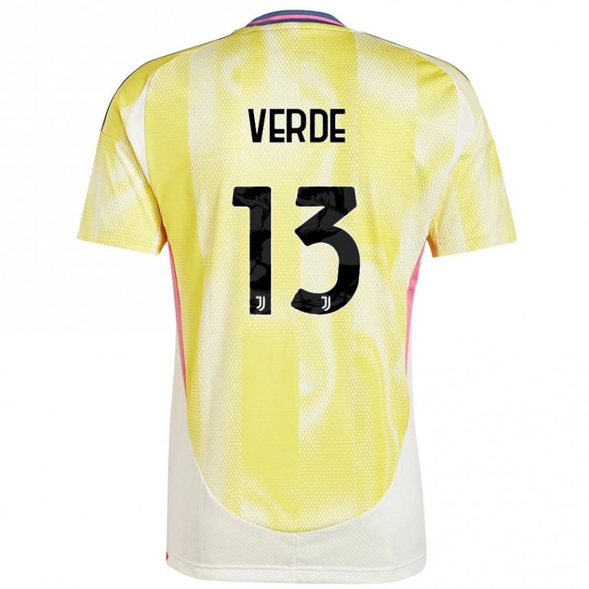 Hombre Fútbol Camiseta Francesco Verde #13 Amarillo Solar 2ª Equipación 2024/25 Argentina