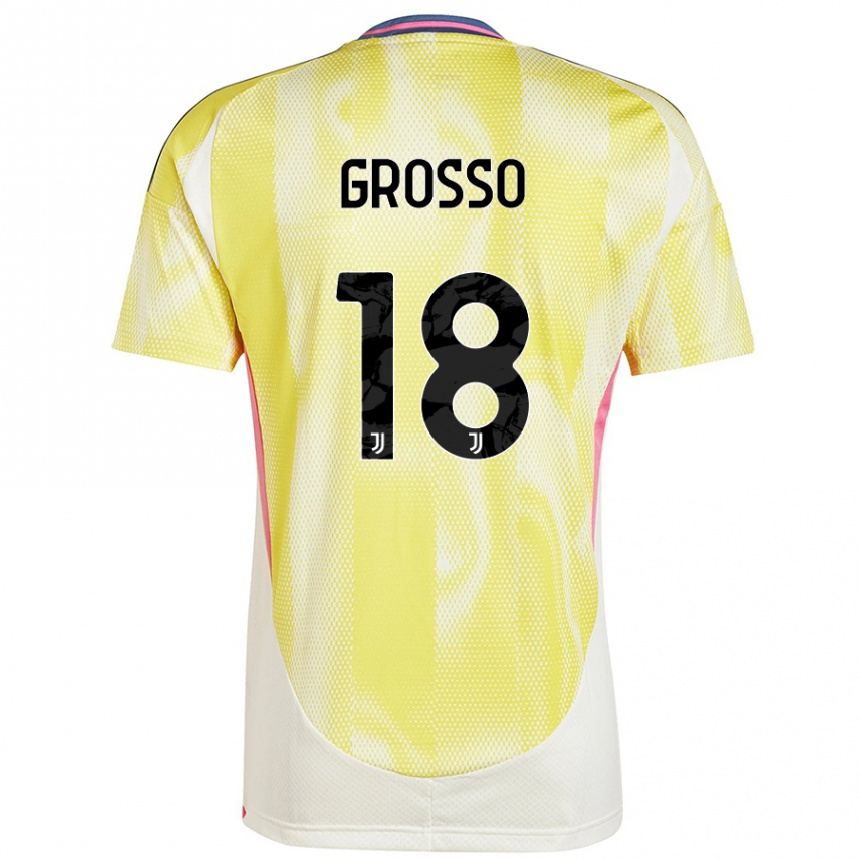 Hombre Fútbol Camiseta Filippo Grosso #18 Amarillo Solar 2ª Equipación 2024/25 Argentina