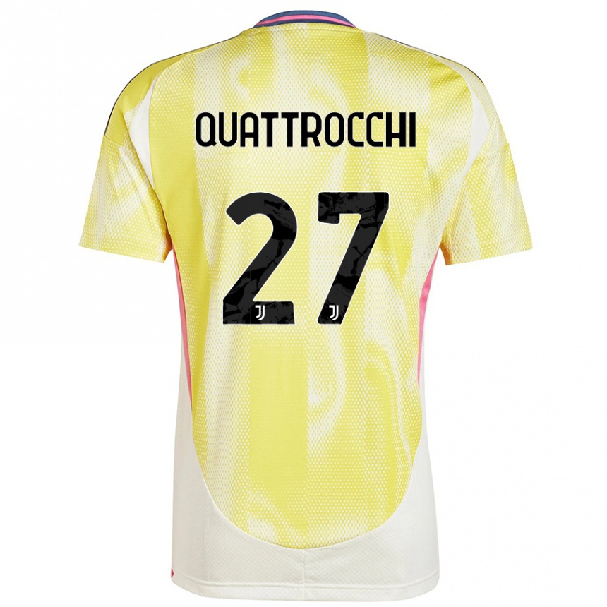 Hombre Fútbol Camiseta Juan Ignacio Quattrocchi #27 Amarillo Solar 2ª Equipación 2024/25 Argentina