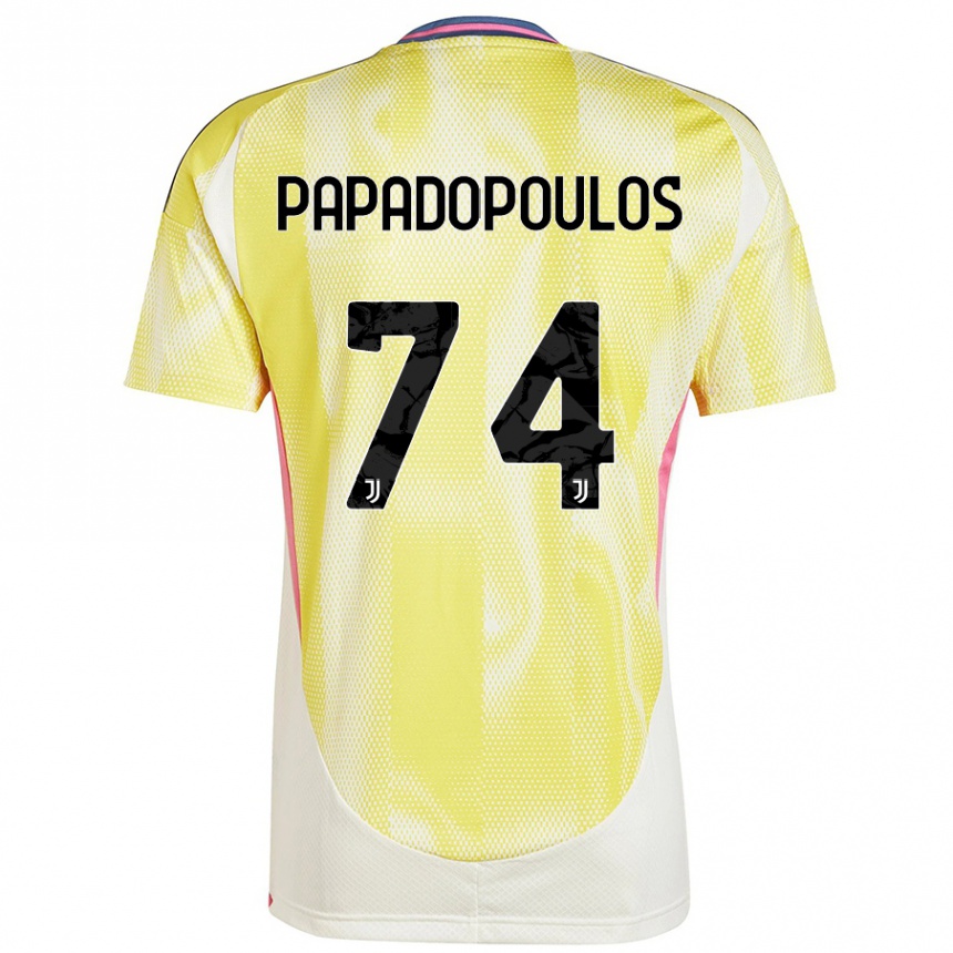 Hombre Fútbol Camiseta Christos Papadopoulos #74 Amarillo Solar 2ª Equipación 2024/25 Argentina