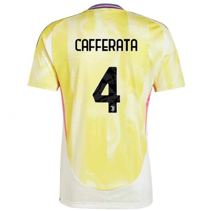 Hombre Fútbol Camiseta Federica Cafferata #4 Amarillo Solar 2ª Equipación 2024/25 Argentina