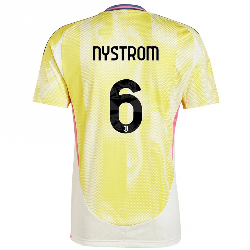 Hombre Fútbol Camiseta Paulina Nyström #6 Amarillo Solar 2ª Equipación 2024/25 Argentina