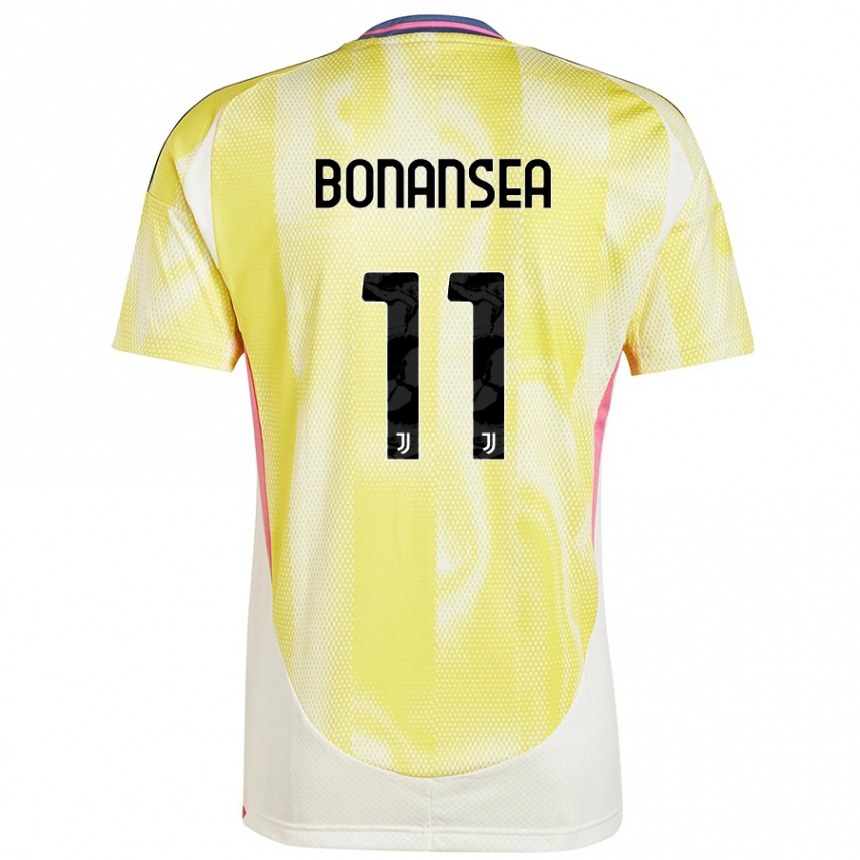 Hombre Fútbol Camiseta Barbara Bonansea #11 Amarillo Solar 2ª Equipación 2024/25 Argentina