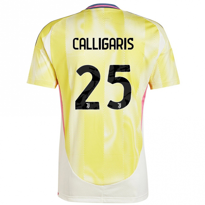 Hombre Fútbol Camiseta Viola Calligaris #25 Amarillo Solar 2ª Equipación 2024/25 Argentina