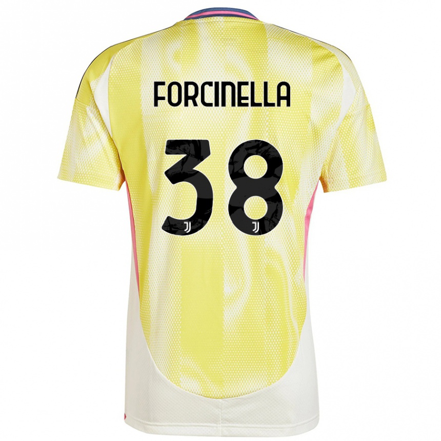 Hombre Fútbol Camiseta Camilla Forcinella #38 Amarillo Solar 2ª Equipación 2024/25 Argentina