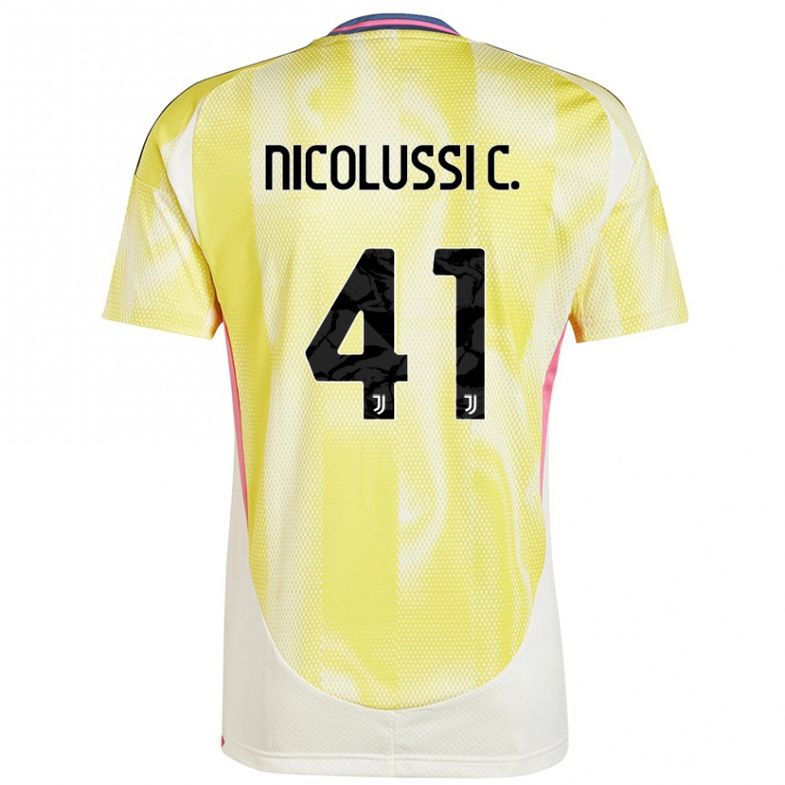 Hombre Fútbol Camiseta Hans Nicolussi Caviglia #41 Amarillo Solar 2ª Equipación 2024/25 Argentina