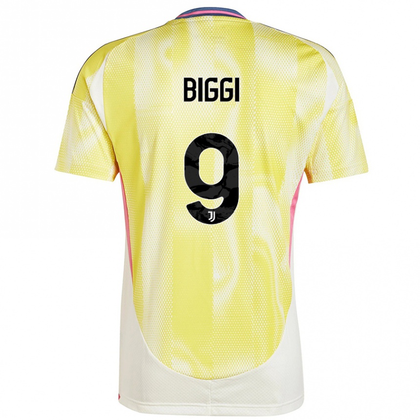 Hombre Fútbol Camiseta Silvano Biggi #9 Amarillo Solar 2ª Equipación 2024/25 Argentina