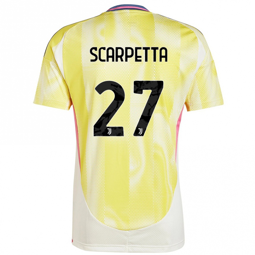 Hombre Fútbol Camiseta Jacopo Scarpetta #27 Amarillo Solar 2ª Equipación 2024/25 Argentina