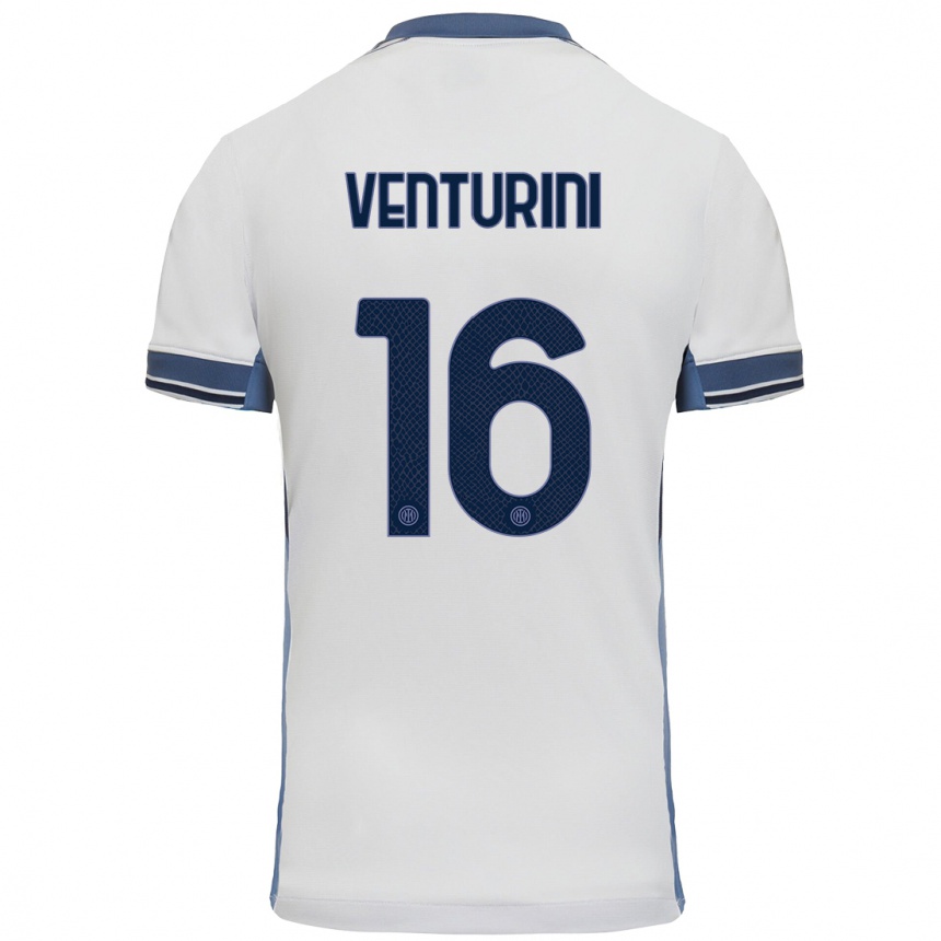 Hombre Fútbol Camiseta Matteo Venturini #16 Blanco Gris 2ª Equipación 2024/25 Argentina