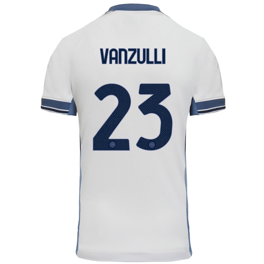 Hombre Fútbol Camiseta Marco Vanzulli #23 Blanco Gris 2ª Equipación 2024/25 Argentina