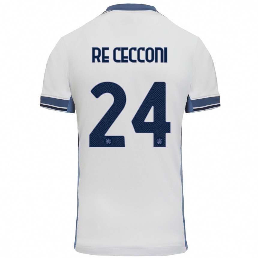 Hombre Fútbol Camiseta Gabriele Re Cecconi #24 Blanco Gris 2ª Equipación 2024/25 Argentina