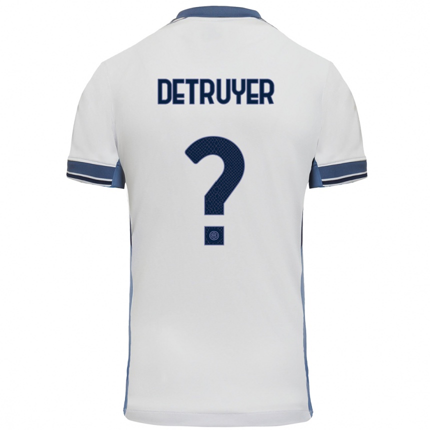 Hombre Fútbol Camiseta Marie Detruyer #0 Blanco Gris 2ª Equipación 2024/25 Argentina