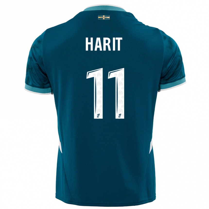 Hombre Fútbol Camiseta Amine Harit #11 Azul Turquesa 2ª Equipación 2024/25 Argentina