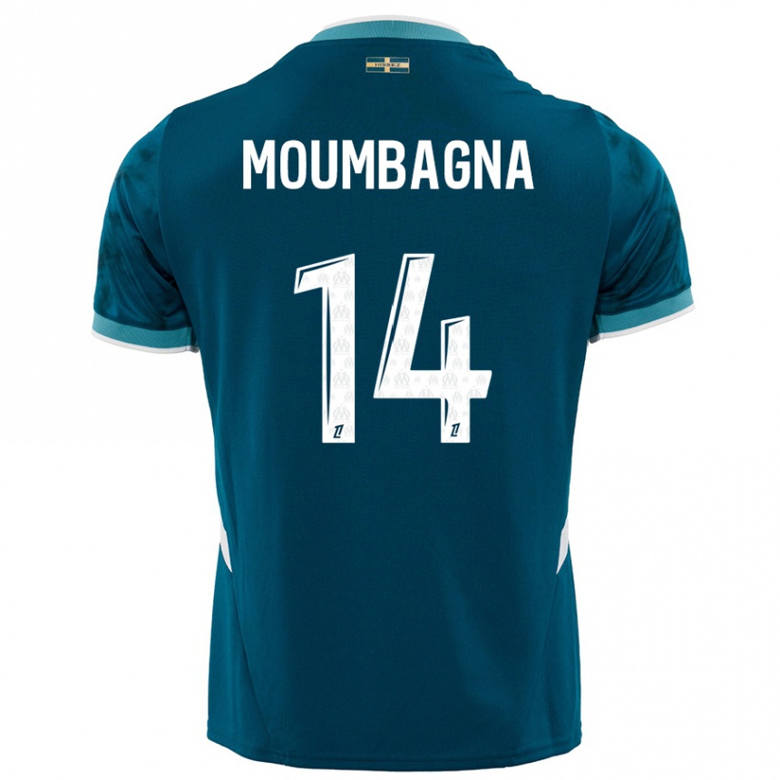 Hombre Fútbol Camiseta Faris Moumbagna #14 Azul Turquesa 2ª Equipación 2024/25 Argentina