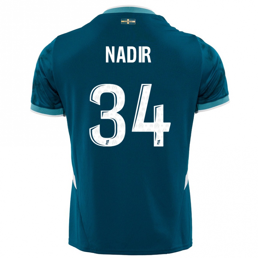 Hombre Fútbol Camiseta Bilal Nadir #34 Azul Turquesa 2ª Equipación 2024/25 Argentina