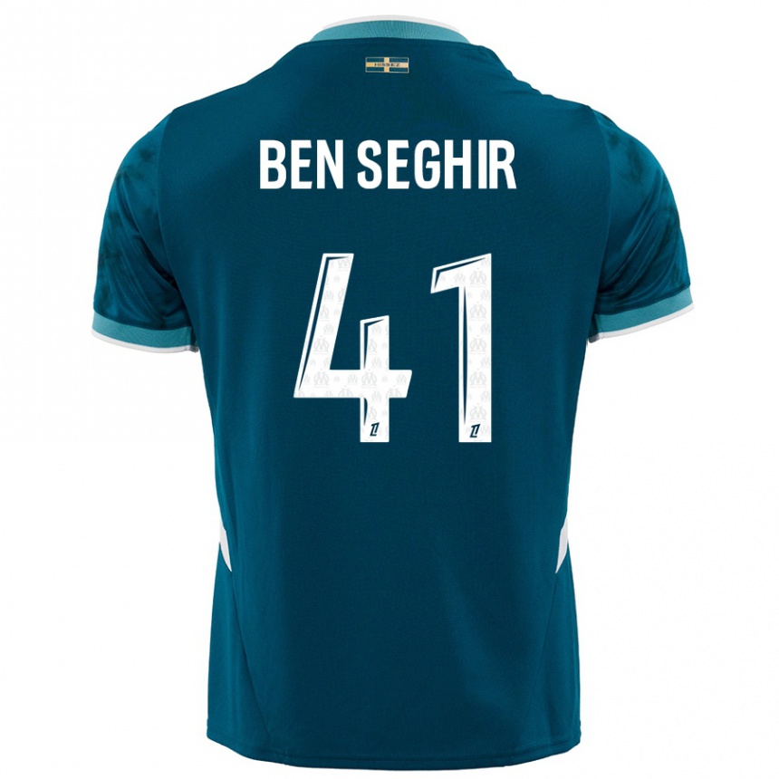 Hombre Fútbol Camiseta Salim Ben Seghir #41 Azul Turquesa 2ª Equipación 2024/25 Argentina