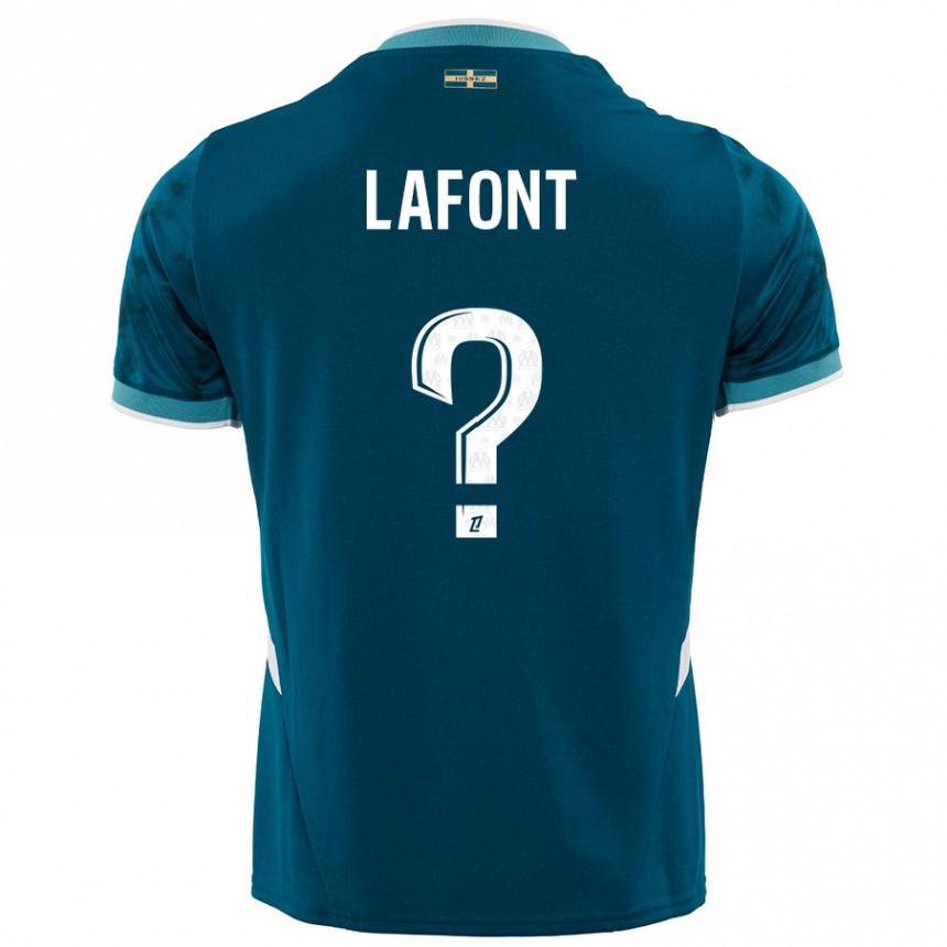 Hombre Fútbol Camiseta Gaël Lafont #0 Azul Turquesa 2ª Equipación 2024/25 Argentina