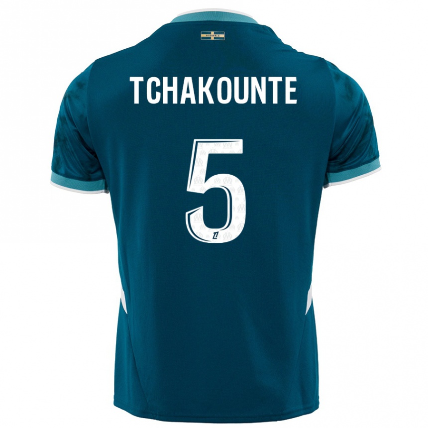 Hombre Fútbol Camiseta Annaëlle Tchakounté #5 Azul Turquesa 2ª Equipación 2024/25 Argentina