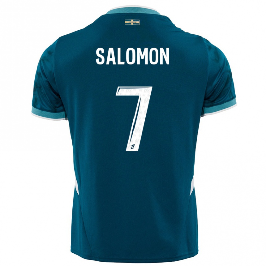 Hombre Fútbol Camiseta Maëva Salomon #7 Azul Turquesa 2ª Equipación 2024/25 Argentina