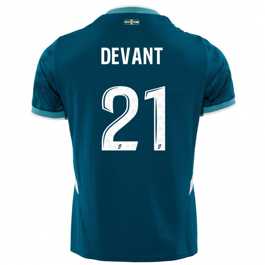 Hombre Fútbol Camiseta Caroline Devant #21 Azul Turquesa 2ª Equipación 2024/25 Argentina