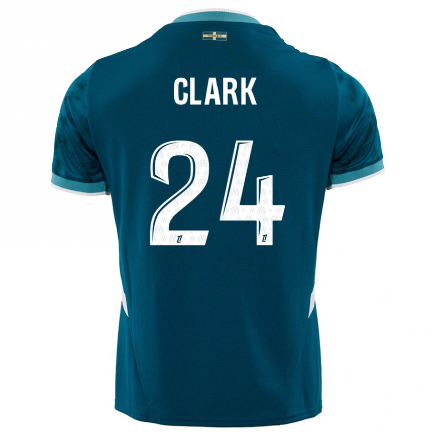 Hombre Fútbol Camiseta Ashley Clark #24 Azul Turquesa 2ª Equipación 2024/25 Argentina