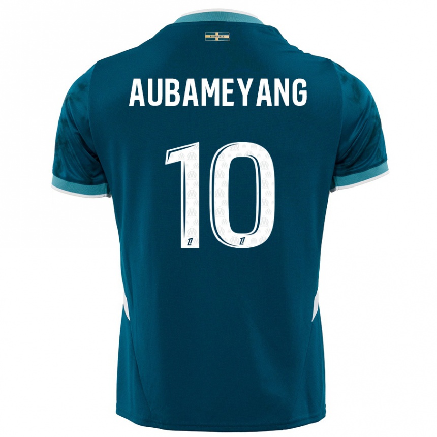 Hombre Fútbol Camiseta Pierre-Emerick Aubameyang #10 Azul Turquesa 2ª Equipación 2024/25 Argentina