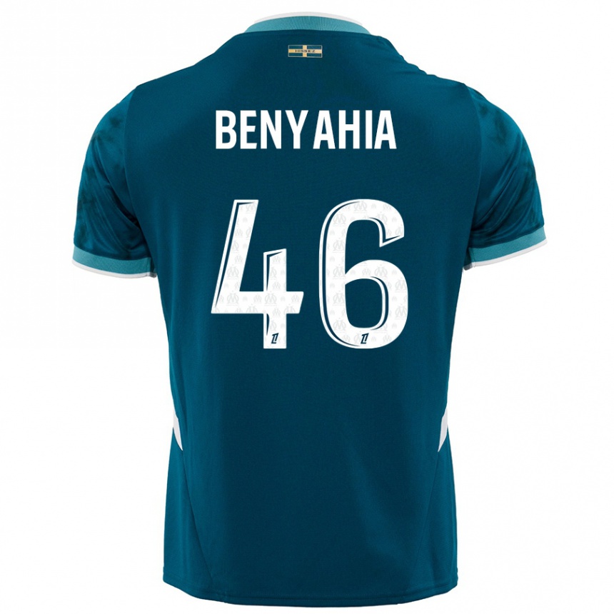 Hombre Fútbol Camiseta Aylan Benyahia-Tani #46 Azul Turquesa 2ª Equipación 2024/25 Argentina