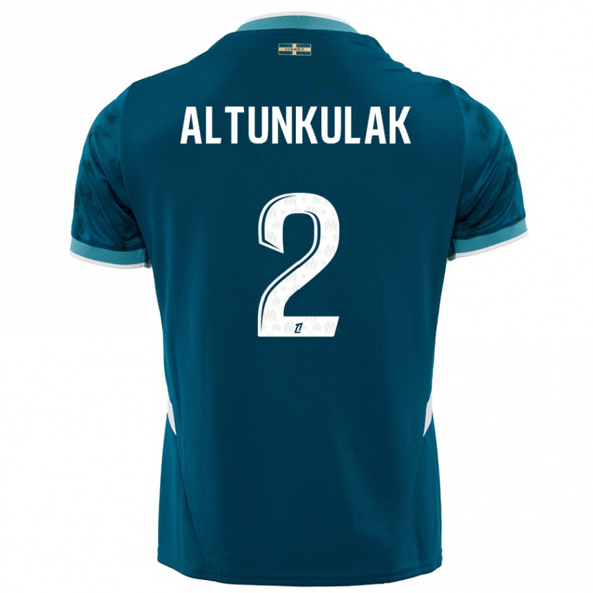 Hombre Fútbol Camiseta Selen Altunkulak #2 Azul Turquesa 2ª Equipación 2024/25 Argentina