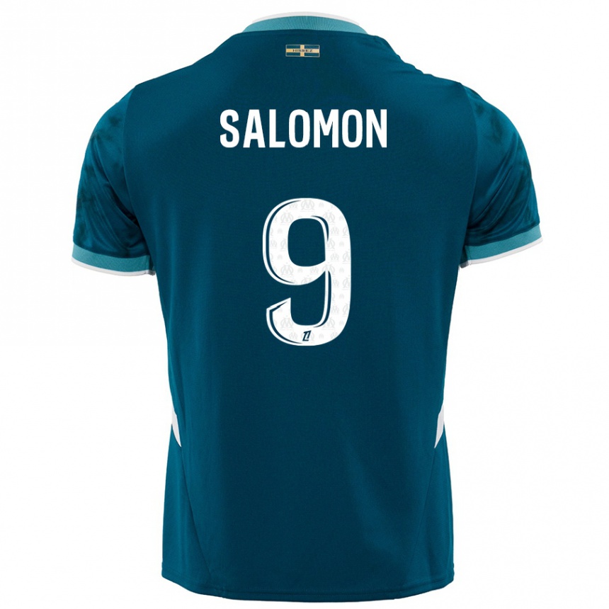 Hombre Fútbol Camiseta Maeva Salomon #9 Azul Turquesa 2ª Equipación 2024/25 Argentina