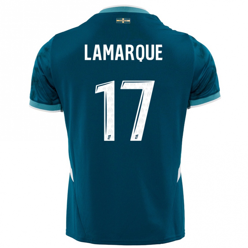 Hombre Fútbol Camiseta Alais Lamarque #17 Azul Turquesa 2ª Equipación 2024/25 Argentina