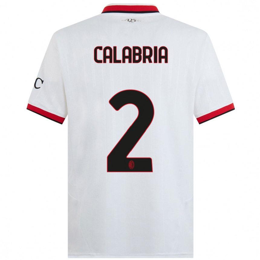 Hombre Fútbol Camiseta Davide Calabria #2 Blanco Negro Rojo 2ª Equipación 2024/25 Argentina