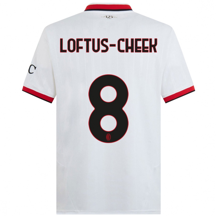 Hombre Fútbol Camiseta Ruben Loftus-Cheek #8 Blanco Negro Rojo 2ª Equipación 2024/25 Argentina