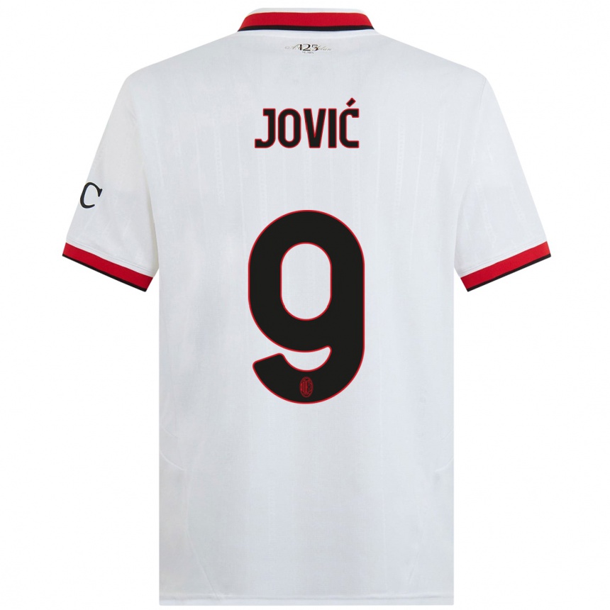 Hombre Fútbol Camiseta Luka Jovic #9 Blanco Negro Rojo 2ª Equipación 2024/25 Argentina