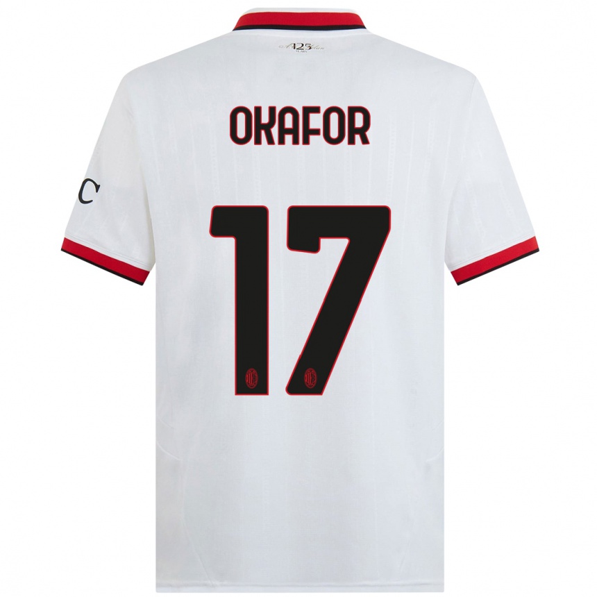 Hombre Fútbol Camiseta Noah Okafor #17 Blanco Negro Rojo 2ª Equipación 2024/25 Argentina