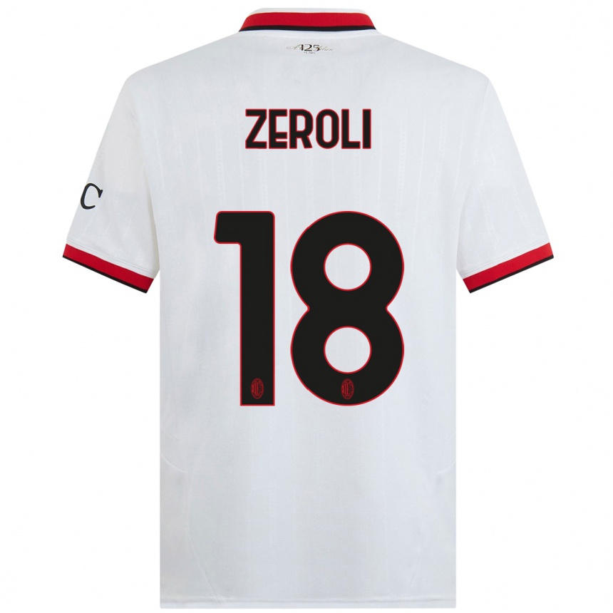 Hombre Fútbol Camiseta Kevin Zeroli #18 Blanco Negro Rojo 2ª Equipación 2024/25 Argentina