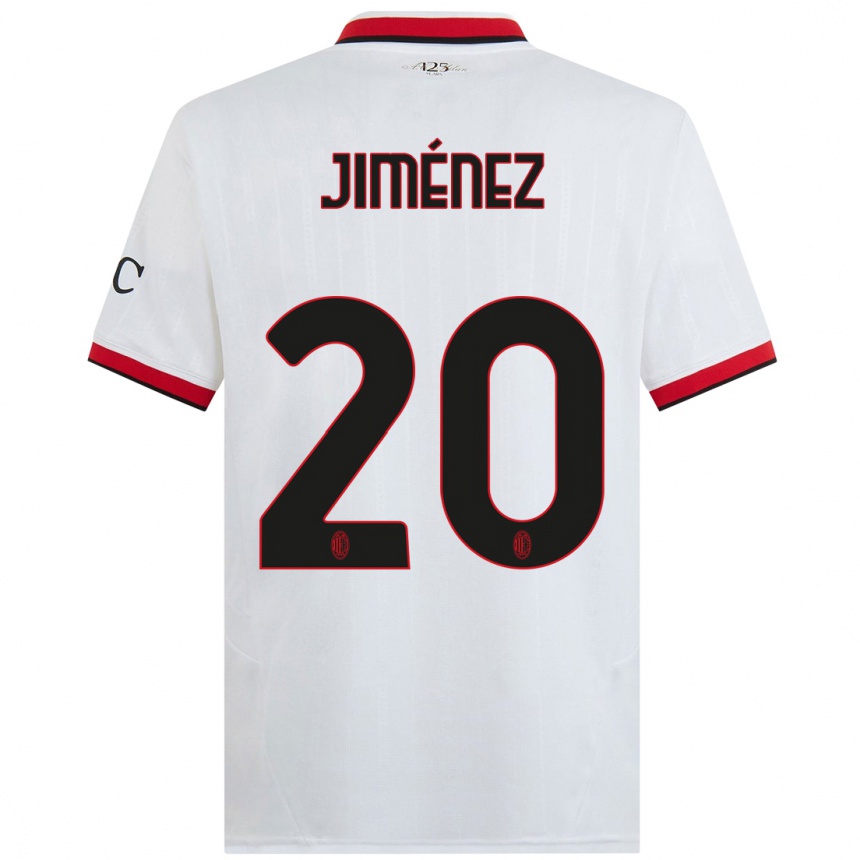 Hombre Fútbol Camiseta Álex Jiménez #20 Blanco Negro Rojo 2ª Equipación 2024/25 Argentina